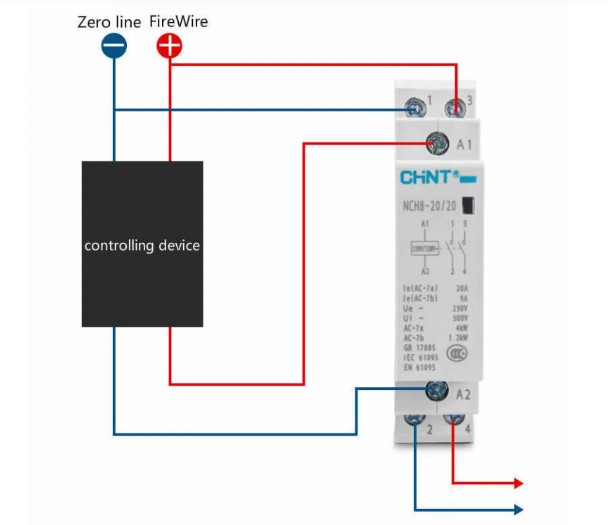 Sơ đồ đấu dây contactor 1 pha