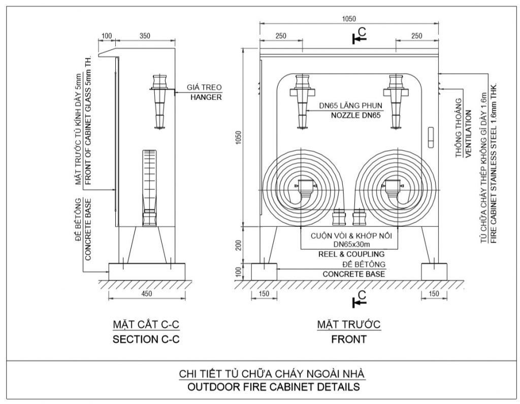 thông số kỹ thuật tủ phòng cháy chữa cháy